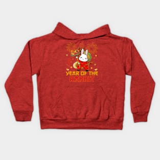 Chinese New Year 2023 Dabbing Rabbit Fireworks New Year Eve Kids Hoodie